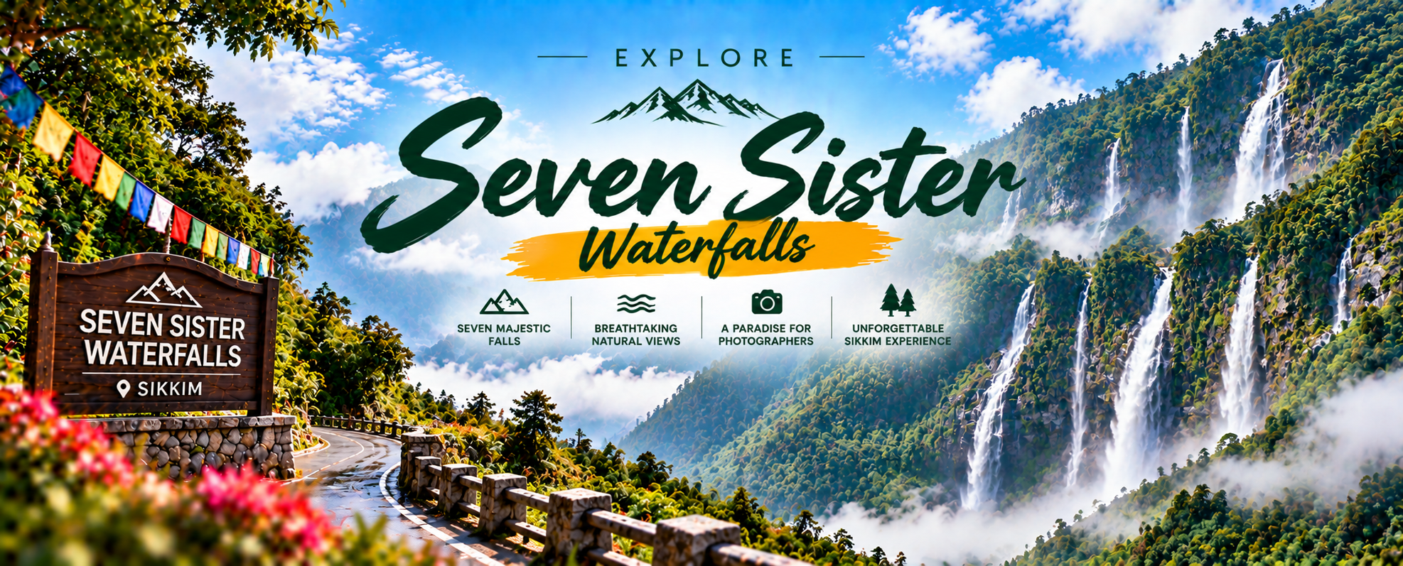 Seven Sister Waterfalls Gangtok North Sikkim Highway